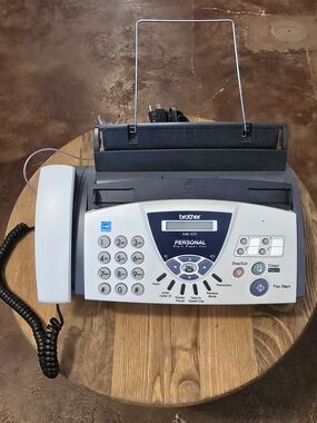 Brother FAX-575 Personal Fax Machine Copier Phone White Gray